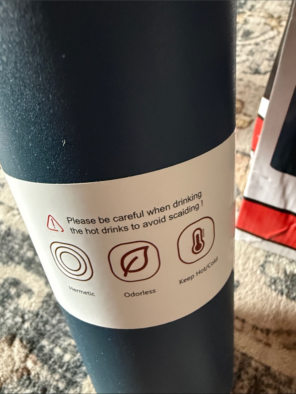 Insulated Blue Stainless Steel Water Bottle - 500ml - Picture 4 of 6